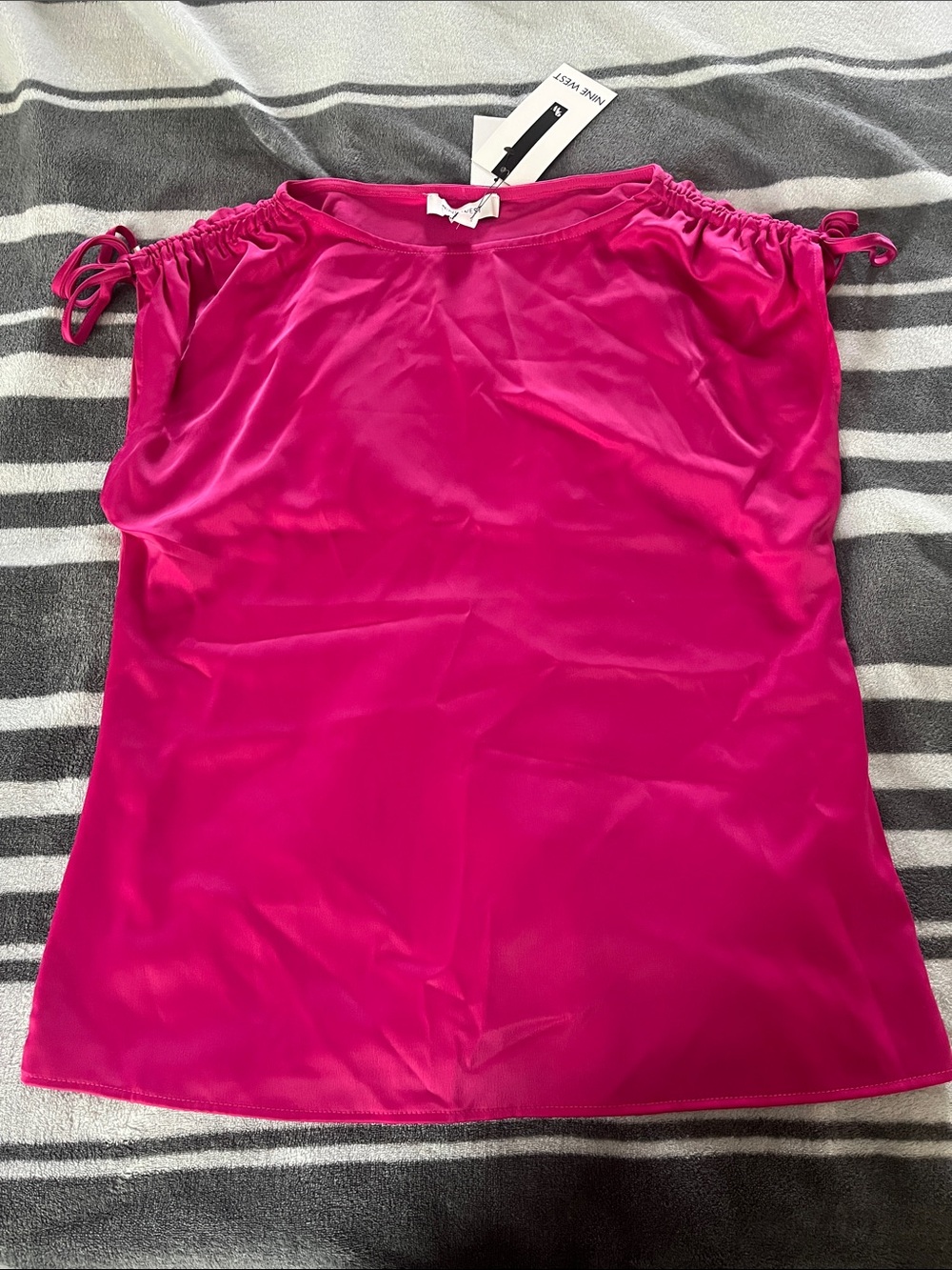 Nine West Hot Pink Silky Blouse